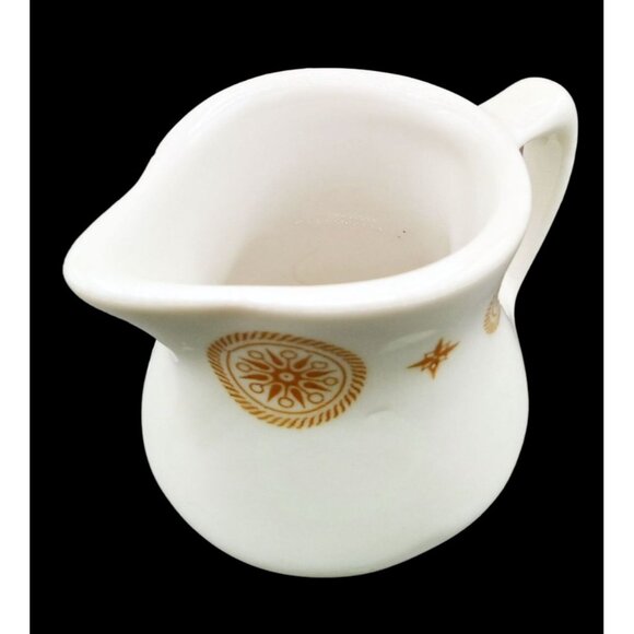 Shenango China Creamer Handle Gold Medallion Star Pattern Vintage 2.75" 1970s - Picture 14 of 14